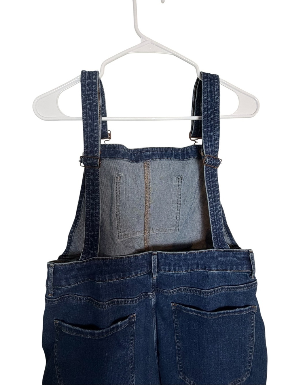 Express Dark Blue Denim Overalls with Knee Rips - Picture 7 of 7